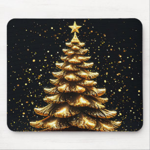 Golden Christmas tree Mouse Pad
