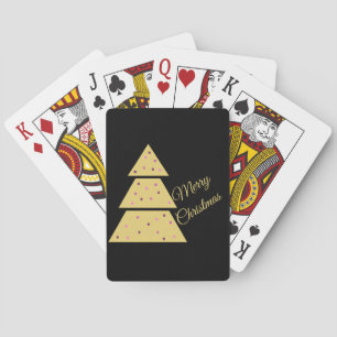 Golden Christmas Tree Playing Cards