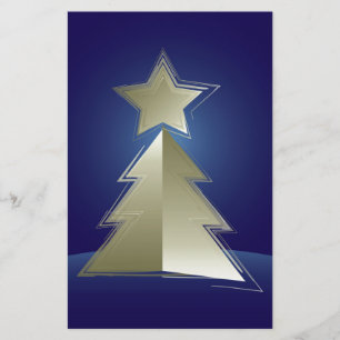 Golden Christmas tree Stationery