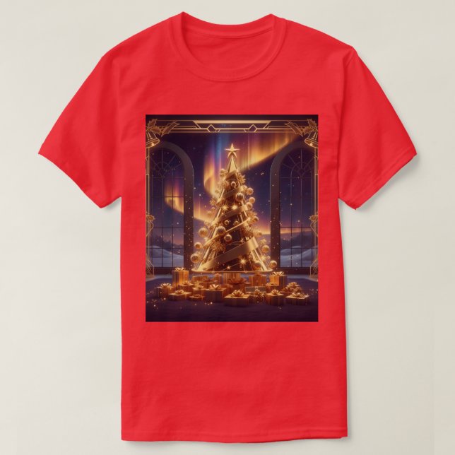 Golden Christmas Tree T-Shirt (Design Front)