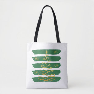 Golden Christmas tree Tote Bag