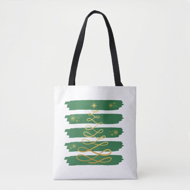 Golden Christmas tree Tote Bag (Front)