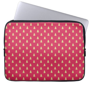 Golden Christmas Trees Laptop Sleeve