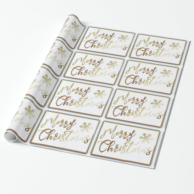 Golden Christmas Wrapping Paper (Unrolled)