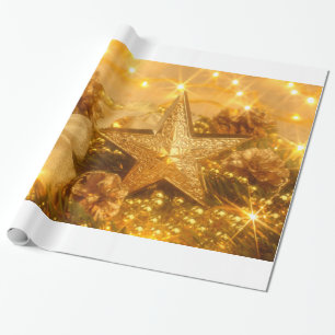 Golden Christmas Wrapping Paper