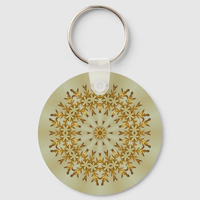 Golden Christmas Wreath Key Ring (Front)