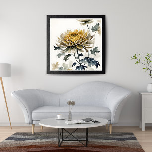 Golden Chrysanthemum Elegance Photo Print