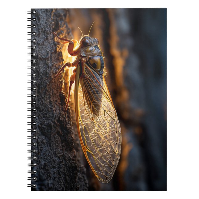 Golden Cicada Glow Notebook (Front)