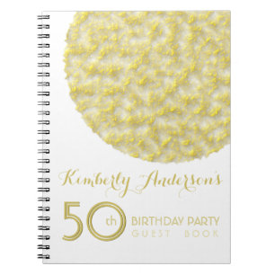 Golden Circle 50th Birthday Party GuestBook Spiral Notebook