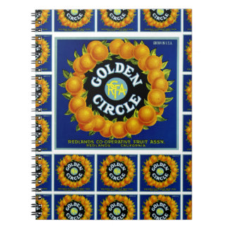 Golden Circle Oranges multi print Spiral Notebook