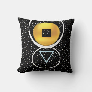 Golden Circle Square Triangle & Stars Cushion