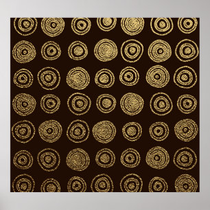 Golden Circles: Hand Drawn Pattern Poster