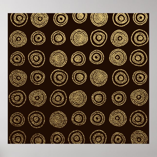 Golden Circles: Hand Drawn Pattern Poster (Front)