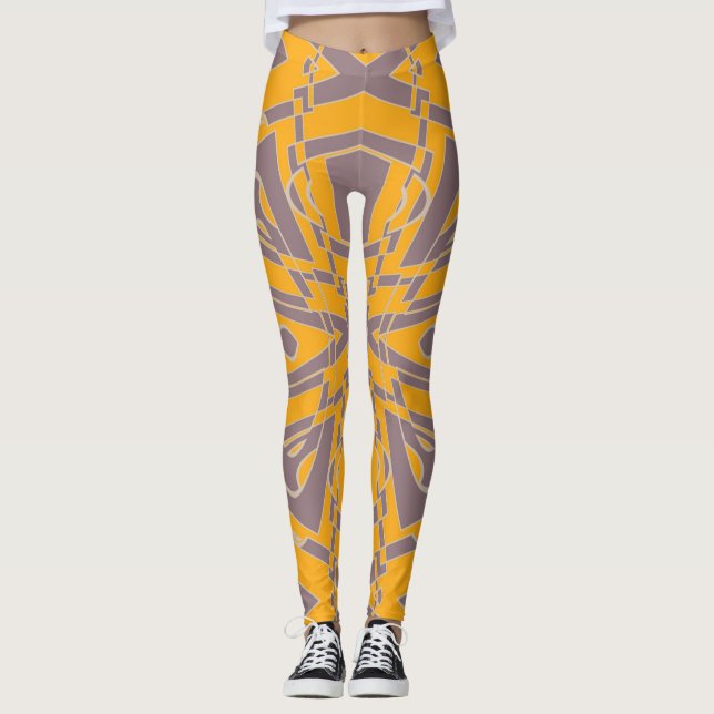 "Golden Circuit Leggings" Leggings (Front)
