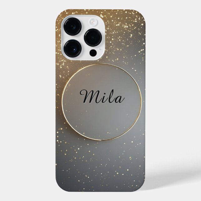Golden Circular Minimalist Design iPhone Case (Back)