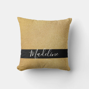 golden Classic Black Sash Custom Name Cushion