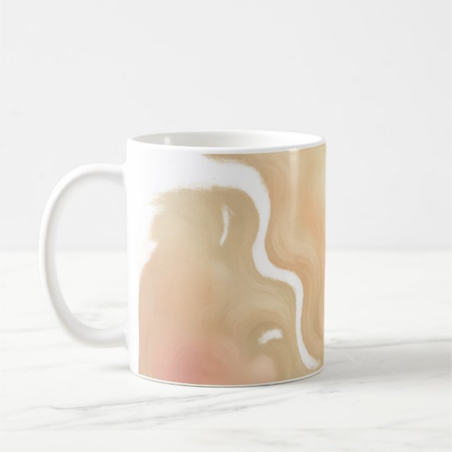 Golden Cloud Whispers Abstract Coffee Mug (Left)
