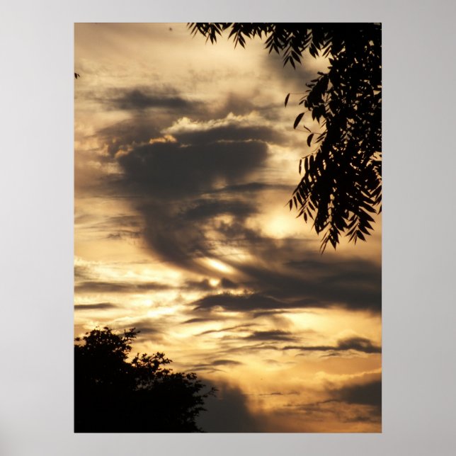 Golden Clouded Sunrise Poster (Front)