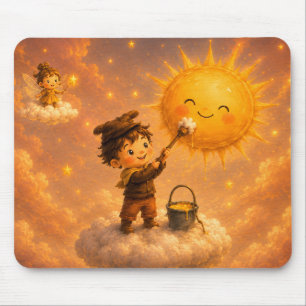 Golden Clouds Mouse Pad