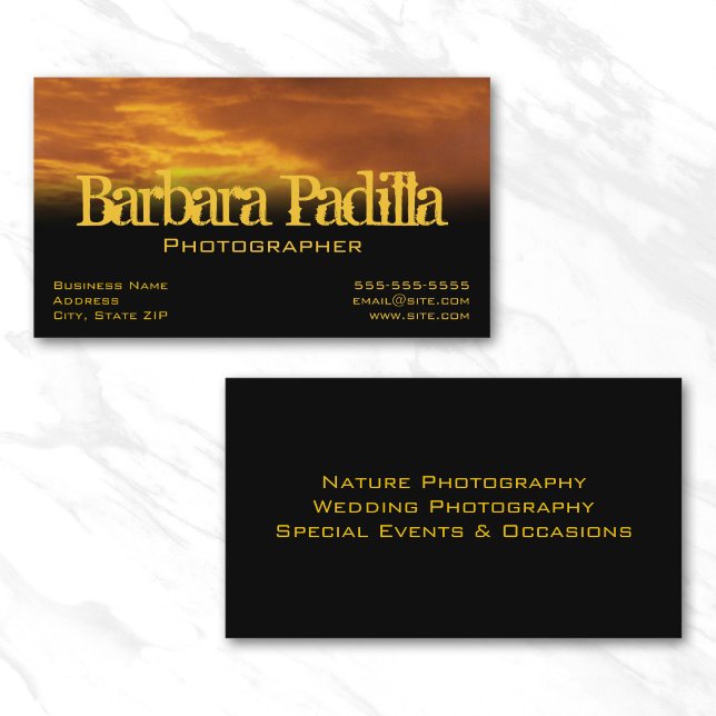 Golden Clouds Photo Business Card (Golden Clouds Profile Card)