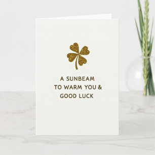 Golden Clover Sparkle Card