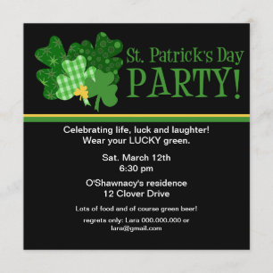 Golden Clover St/ Patrick's Day Party Invitation
