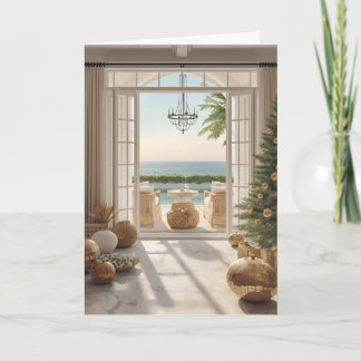 Golden Coastal Christmas Card