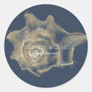 golden coastal elegant monogram classic round stic classic round sticker