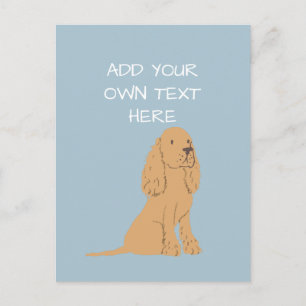 Golden Cocker Spaniel Personalised Dog Name Postcard