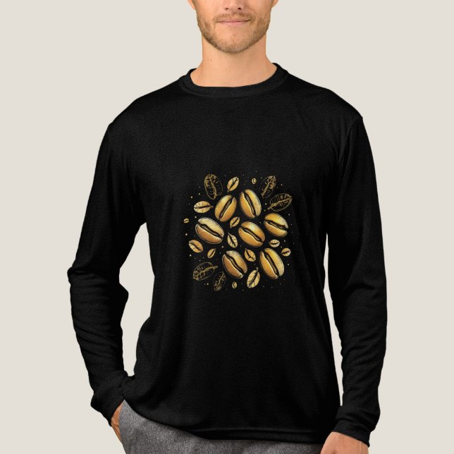 Golden Coffee Beans T-Shirt – Luxurious Black & Go Tri-Blend Shirt (Front)