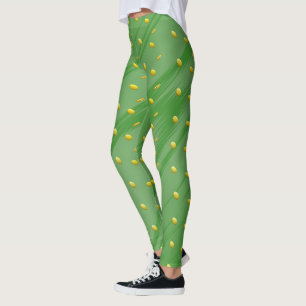 Golden Coins Green Pattern St. Patrick`s Day Leggings
