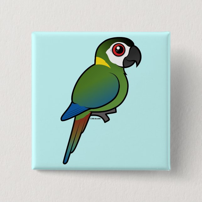 Golden-collared Macaw 15 Cm Square Badge (Front)