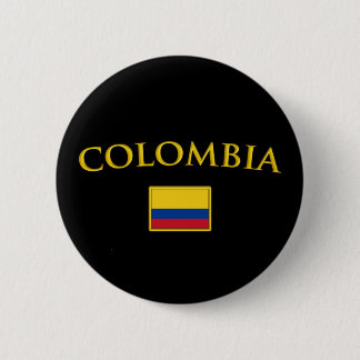 Golden Colombia 6 Cm Round Badge