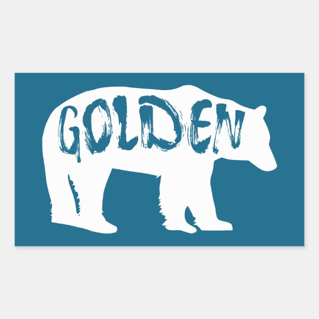 Golden Colorado Bear Rectangular Sticker (Front)