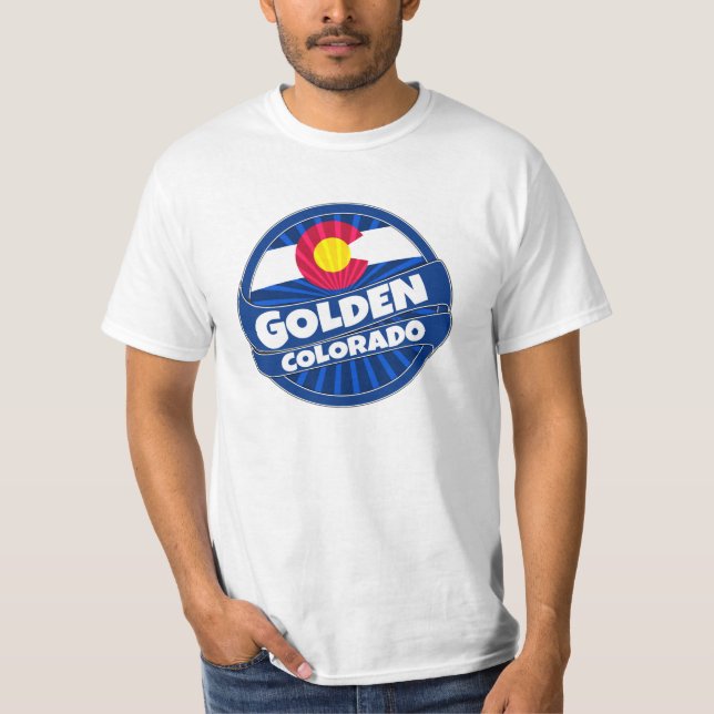 Golden Colorado flag burst tshirt (Front)