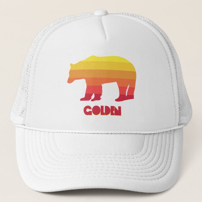 Golden Colorado Rainbow Bear Trucker Hat (Front)