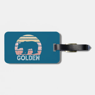 Golden Colorado Retro Bear Luggage Tag