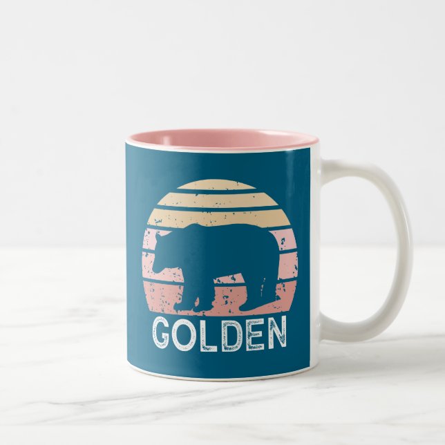 Golden Colorado Retro Bear Two-Tone Coffee Mug (Right)