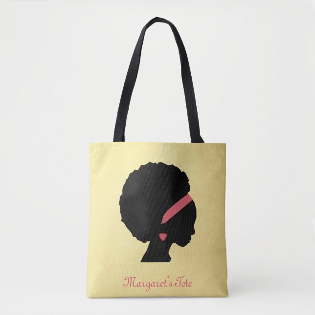 Golden colour design Afro hair Tote Bag (Front)