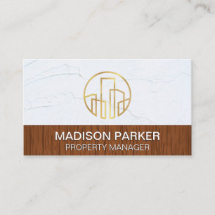 Golden Commercial Building Logo Business Card