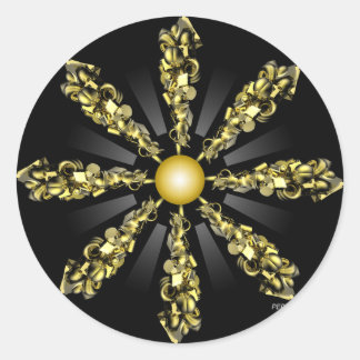 Golden Composite Classic Round Sticker