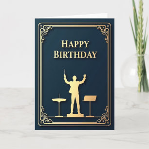 Golden Conductor Birthday Card