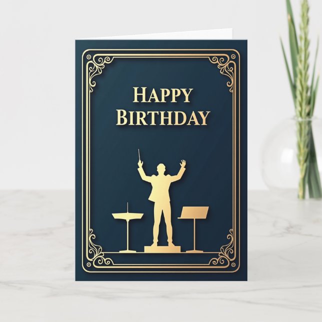 Golden Conductor Birthday Card (Front)