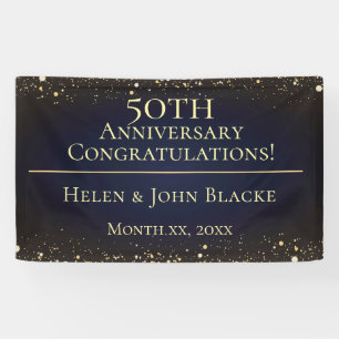 Golden Confetti 50th Anniversary Banner