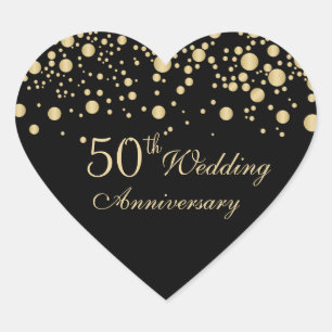 Golden confetti 50th Wedding Anniversary Sticker