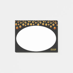 Golden Confetti on Black and White Post_It Notes