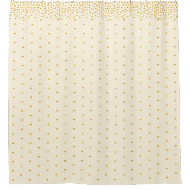 Golden Confetti on Champagne Colour Shower Curtain (Front)