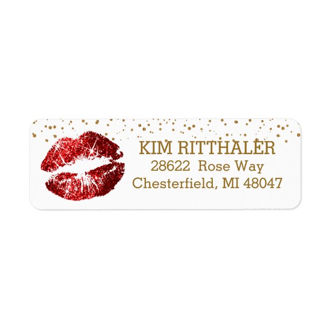 Golden Confetti & Red Lips- Address (Front)