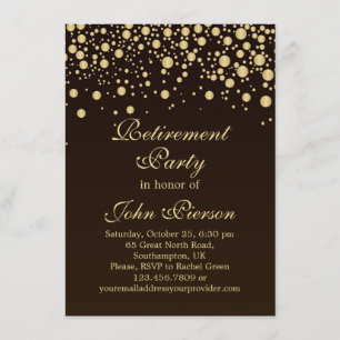 Golden confetti Retirement Party Invitation