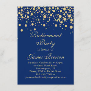 Golden confetti Retirement Party Invitation
